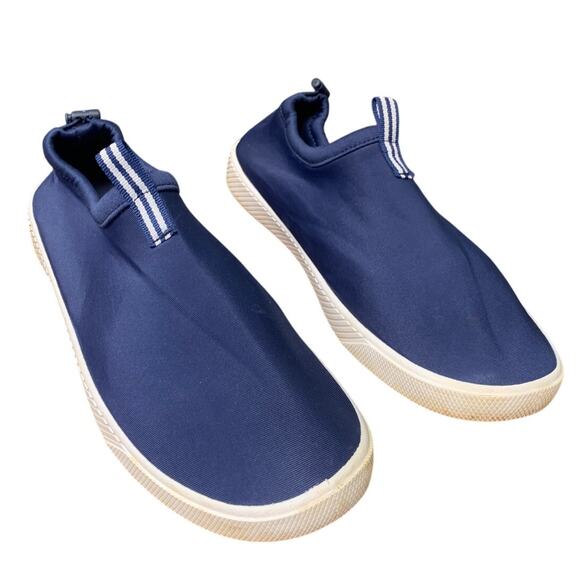 Lands\' End Mens Size 12 Navy Blue Slip On Quick Dry Neoprene Aqua Water Shoes